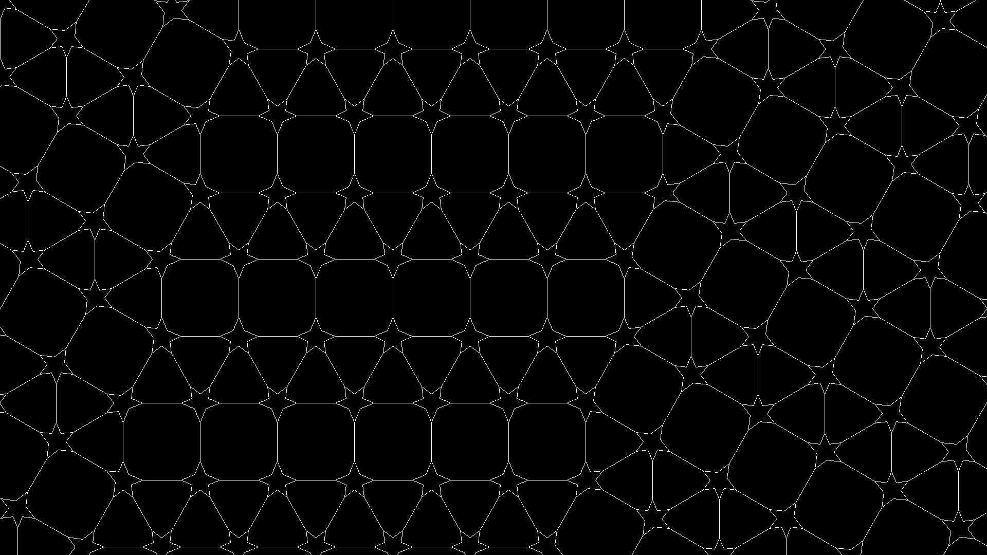 Example tiling with assymetry and separations of rays